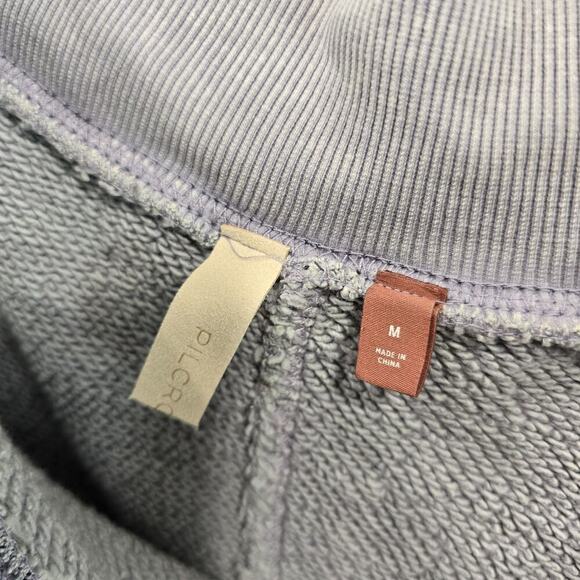 Anthropologie Sweatshirt Womens Medium Blue Boxy Pilcro Off Shoulder Speckled - Picture 3 of 10